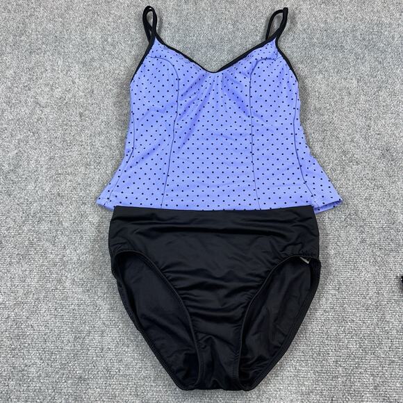 Miraclesuit 3-piece Polka Dot Tankini Swimsuit Set Size 10 Skirted Bottom Bra - Picture 2 of 15